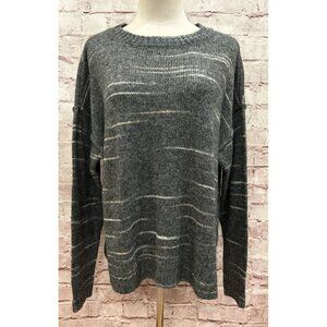 a.n.a. A New Approach Sweater Womens LARGE Gray Stacatto Drop Sleeve Boxy NEW